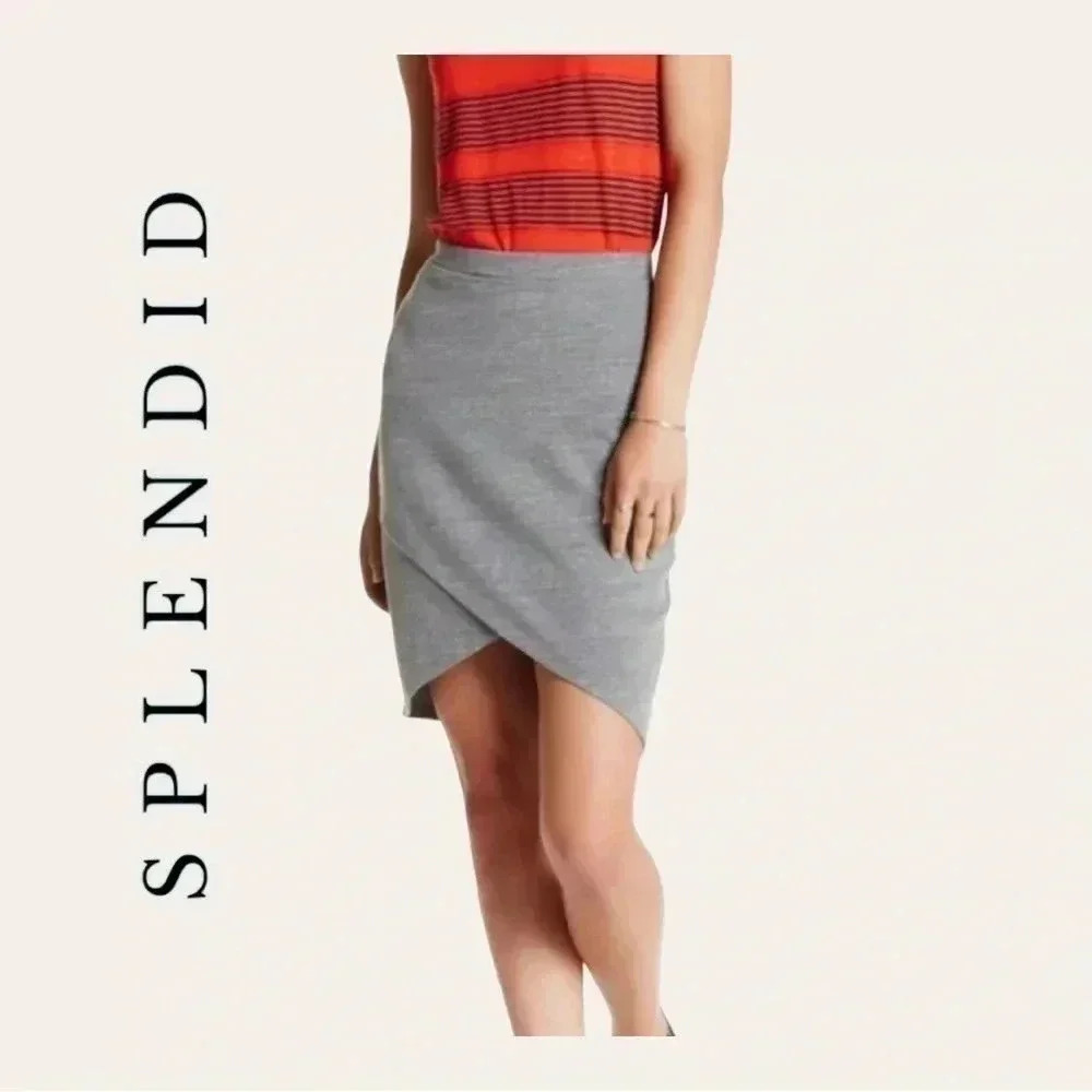 1582. SPLENDID WRAP PENCIL SKIRT DARK‎ GRAY IN COLOR SIZE MEDIUM TULIP BOTTOM